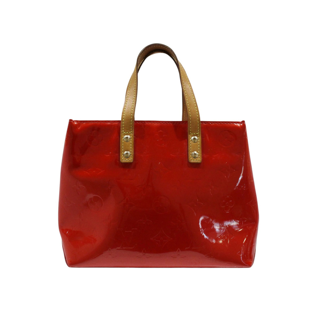 LOUIS VUITTON Lead Handbag Red Monogram Vernis Canvas Leather